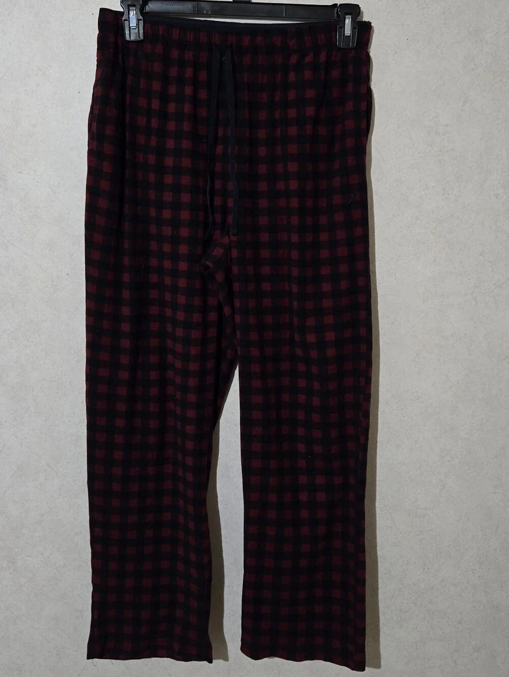 Nautica Men's Red and Black Plaid Lounge Pants